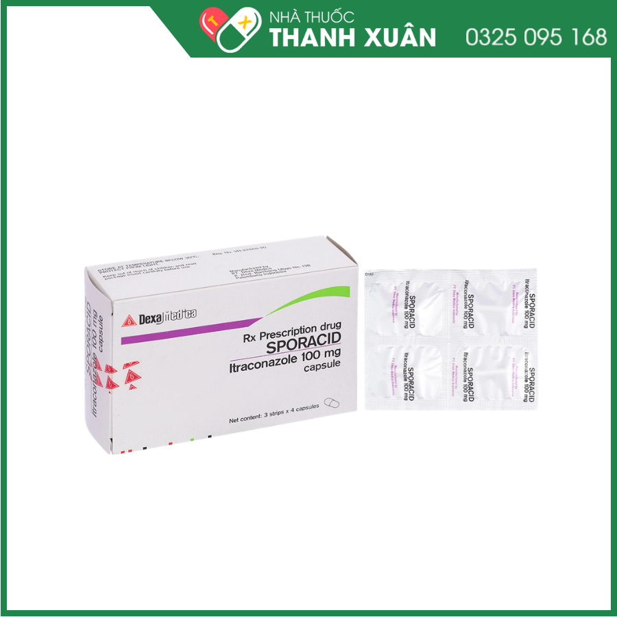 Sporacid 100mg điều trị nấm candida âm hộ, âm đạo